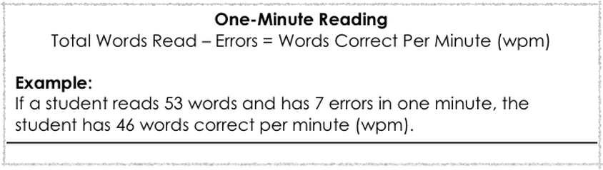 How many words per minute should a student read?